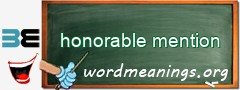 WordMeaning blackboard for honorable mention